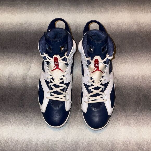 🚫SOLD🚫 Air Jordan 6 Retro Olympic 2024 White, Varsity Red, Midnight Navy - Picture 2 of 9